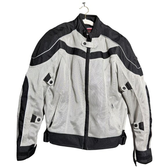 Bilt Racing Armored Padded Full Zip Motorcycle Jacket  WMD Black Gray Mesh - Picture 1 of 12